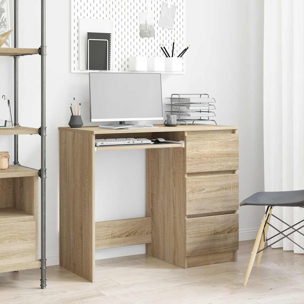 Skrivebord Sonoma Eik 90X45X76 Cm Konstruert Tre