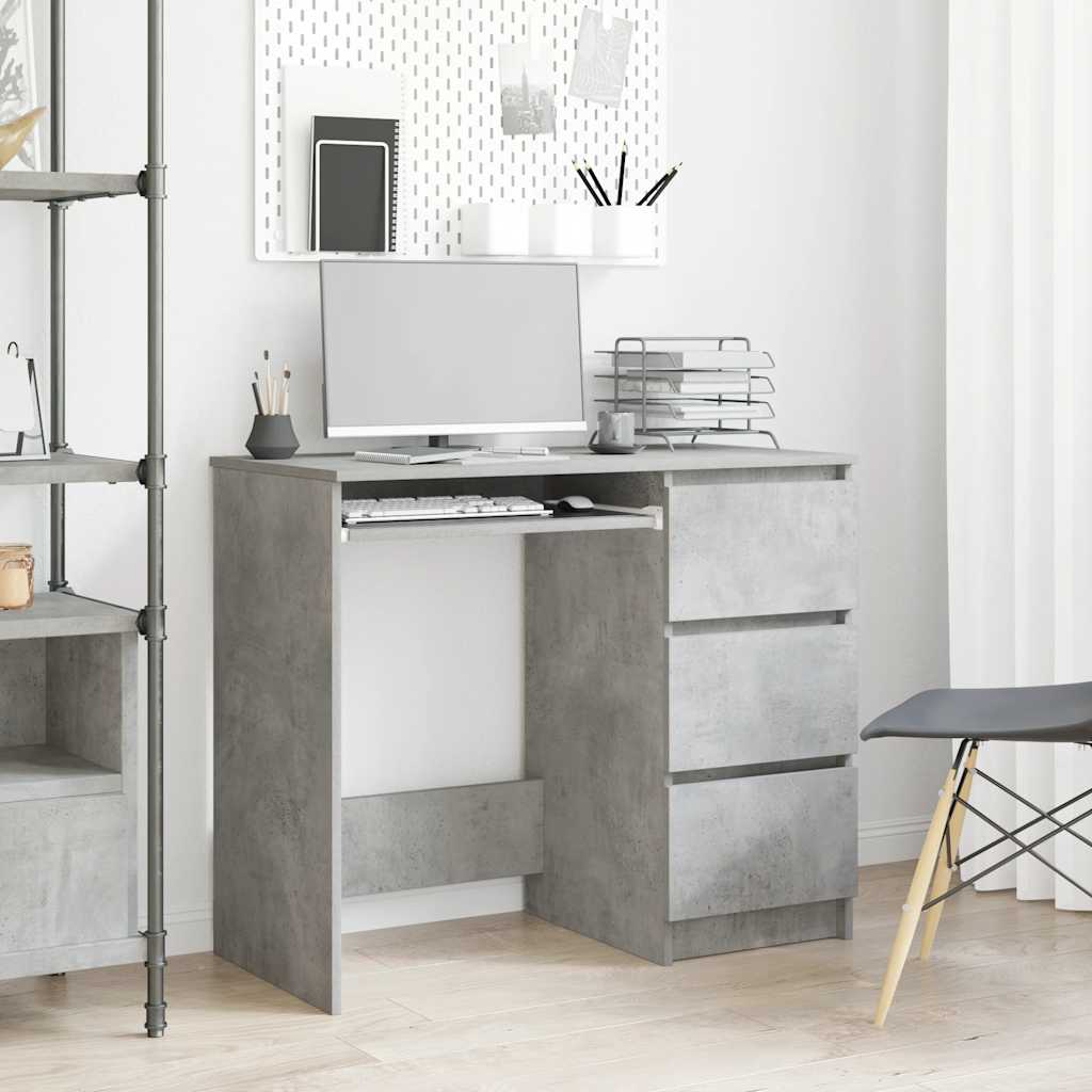 Skrivebord Betonggrå 90X45X76 Cm Konstruert Tre