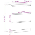 Skjenk Svart 60X35X76 Cm Konstruert Tre