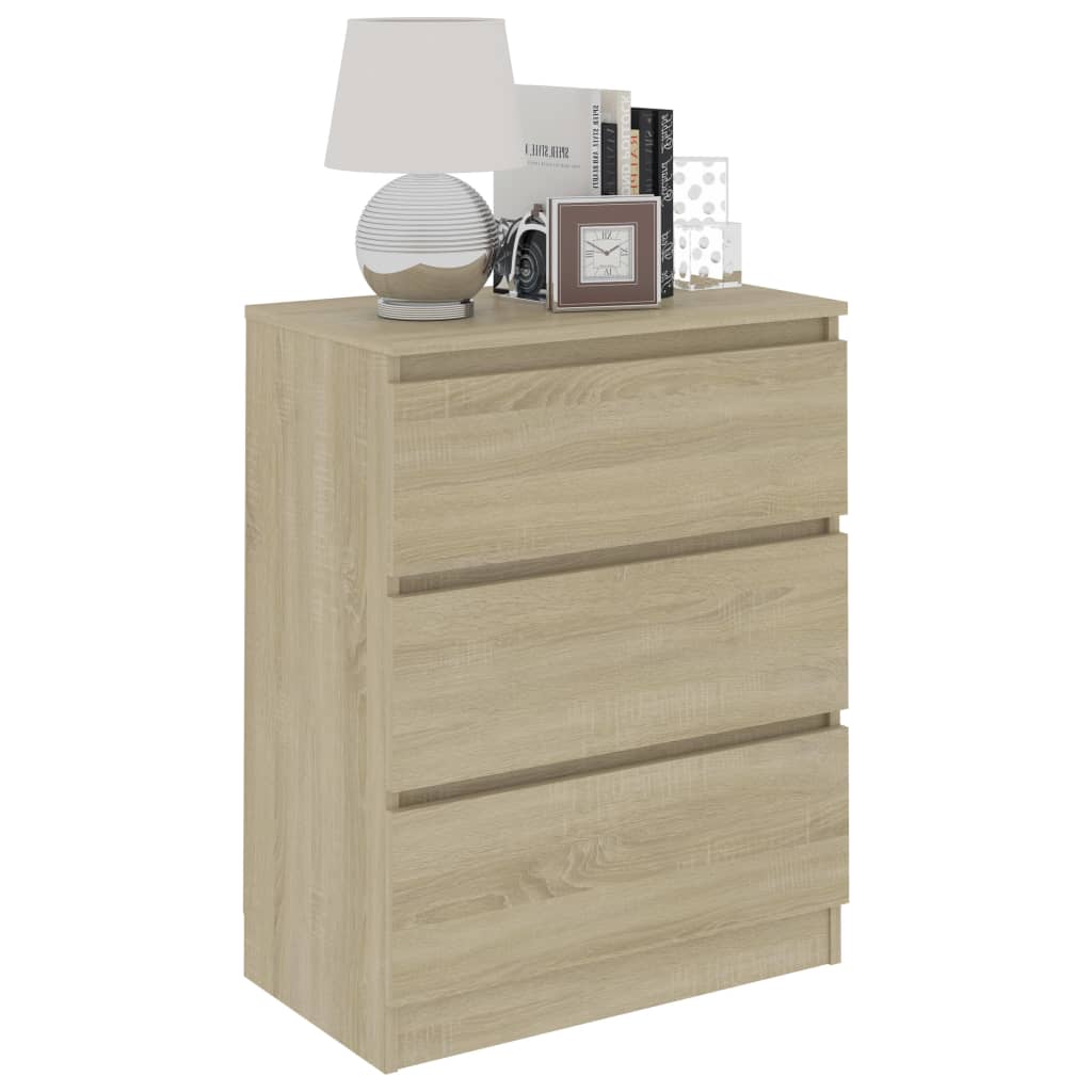 Skjenk Sonoma Eik 60X35X76 Cm Konstruert Tre