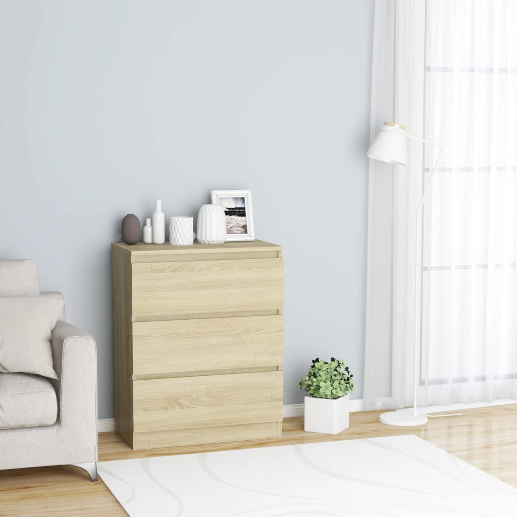 Skjenk Sonoma Eik 60X35X76 Cm Konstruert Tre