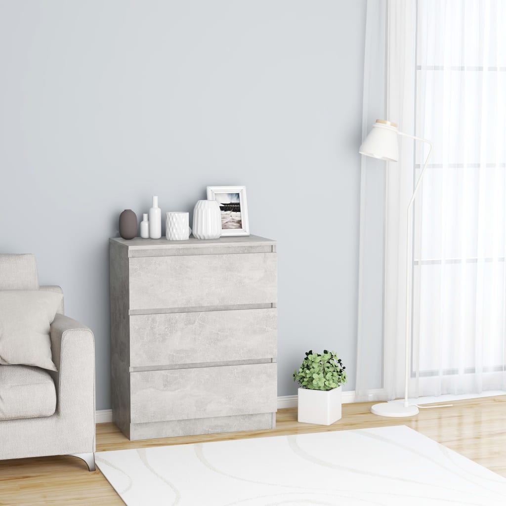 Skjenk Betonggrå 60X35X76 Cm Konstruert Tre
