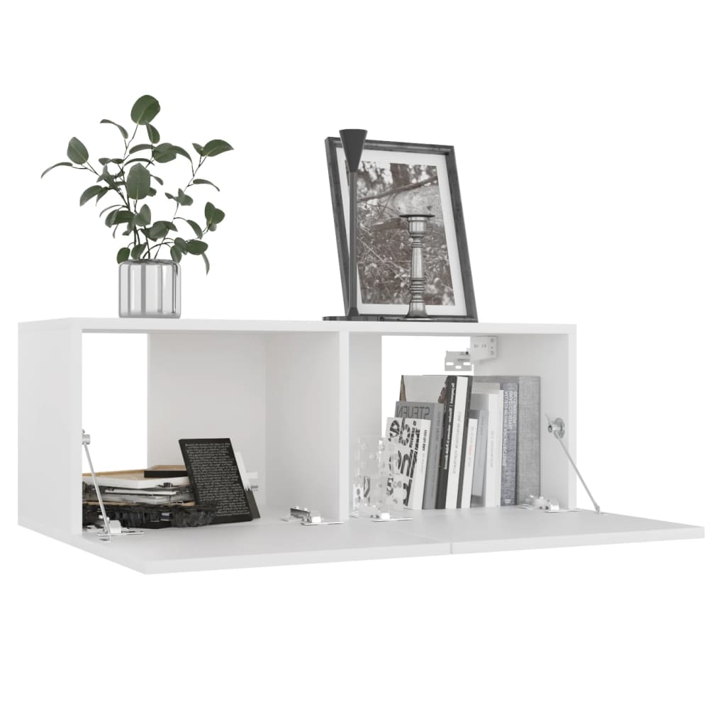 Tv-Benk Hvit 80X30X30 Cm Konstruert Tre