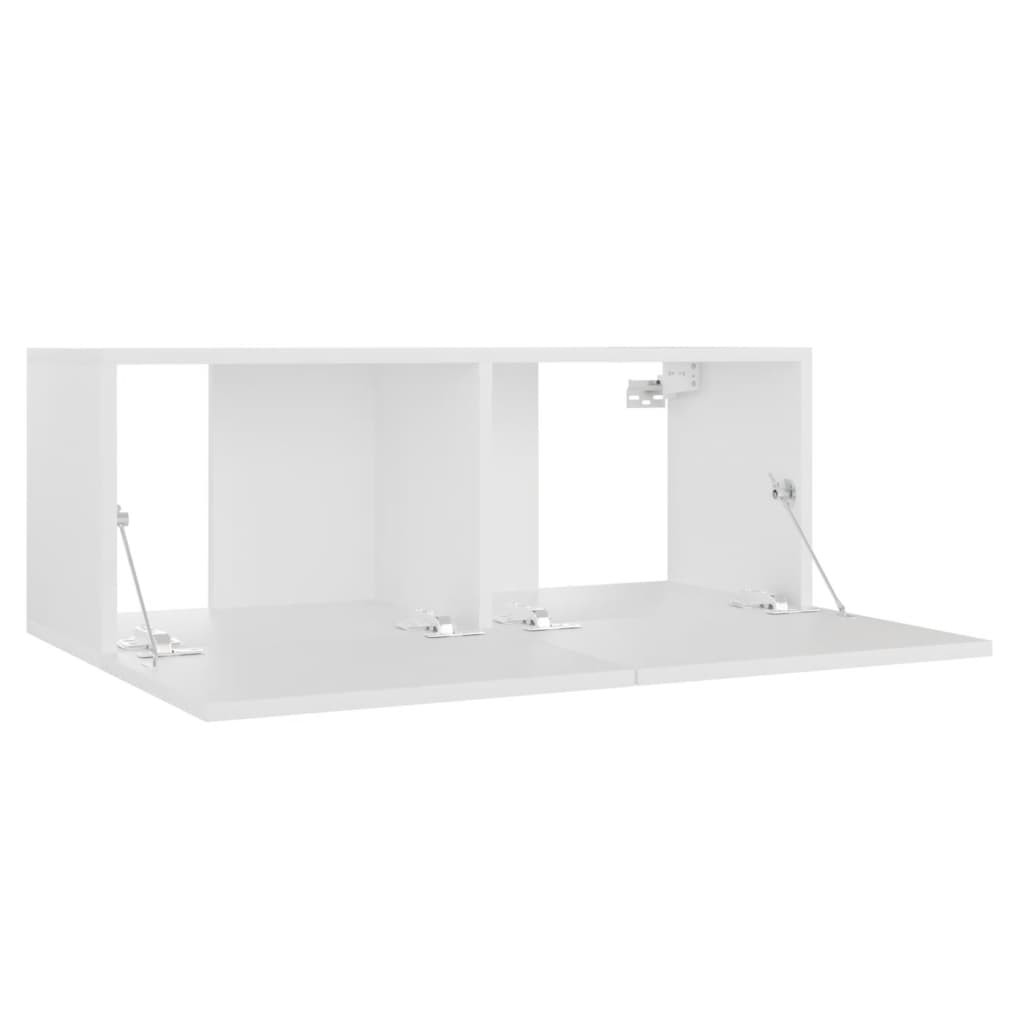 Tv-Benk Hvit 80X30X30 Cm Konstruert Tre