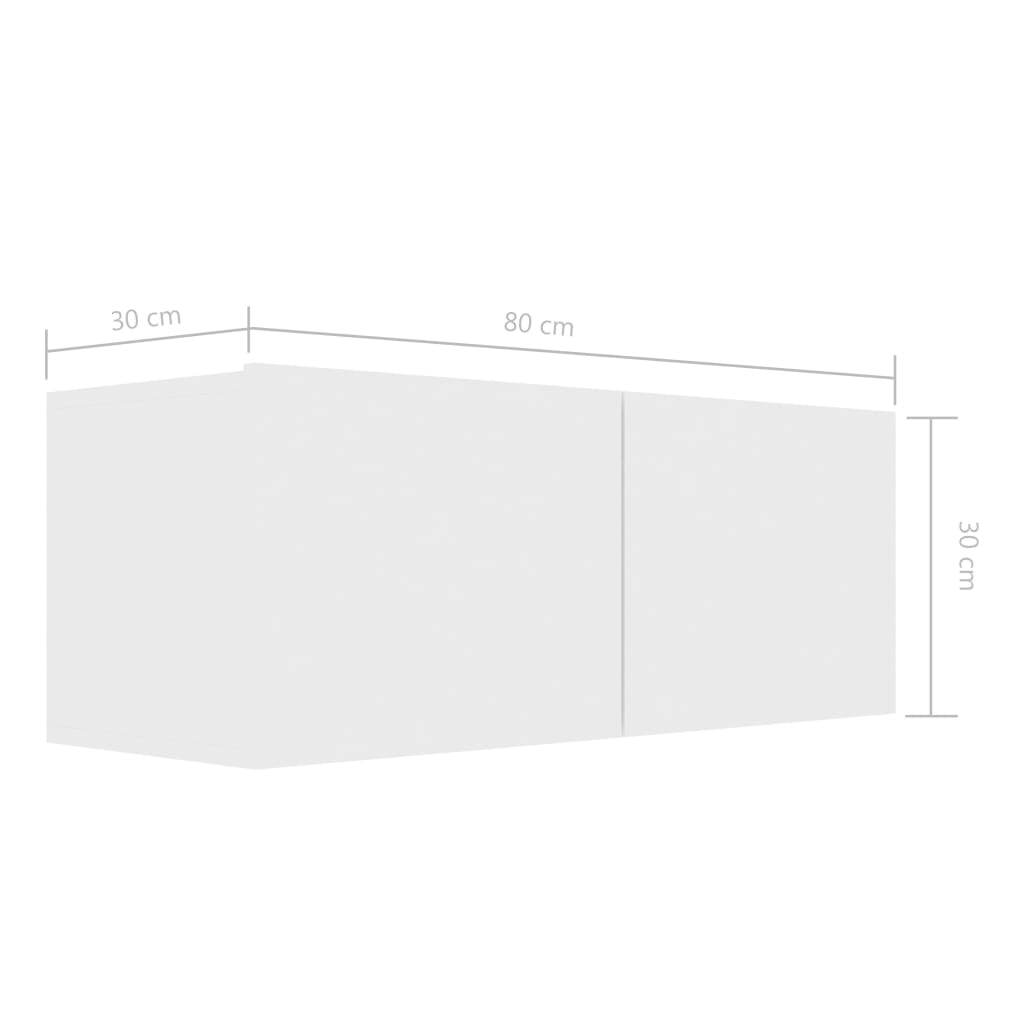 Tv-Benk Hvit 80X30X30 Cm Konstruert Tre