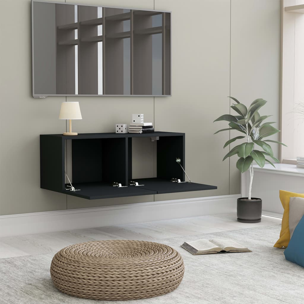 Tv-Benk Svart 80X30X30 Cm Konstruert Tre