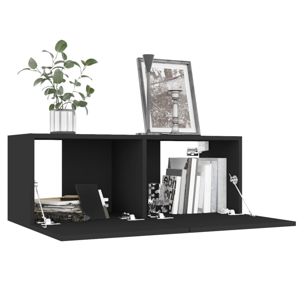 Tv-Benk Svart 80X30X30 Cm Konstruert Tre
