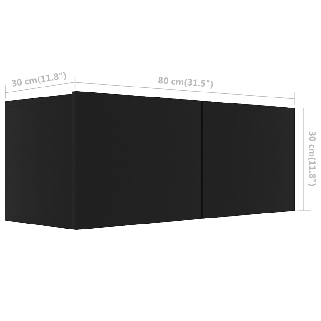Tv-Benk Svart 80X30X30 Cm Konstruert Tre