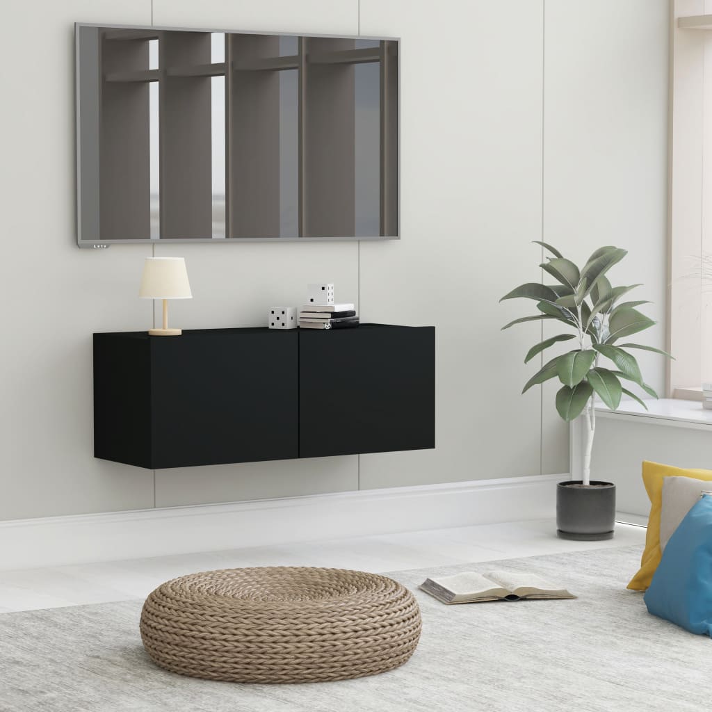 Tv-Benk Svart 80X30X30 Cm Konstruert Tre