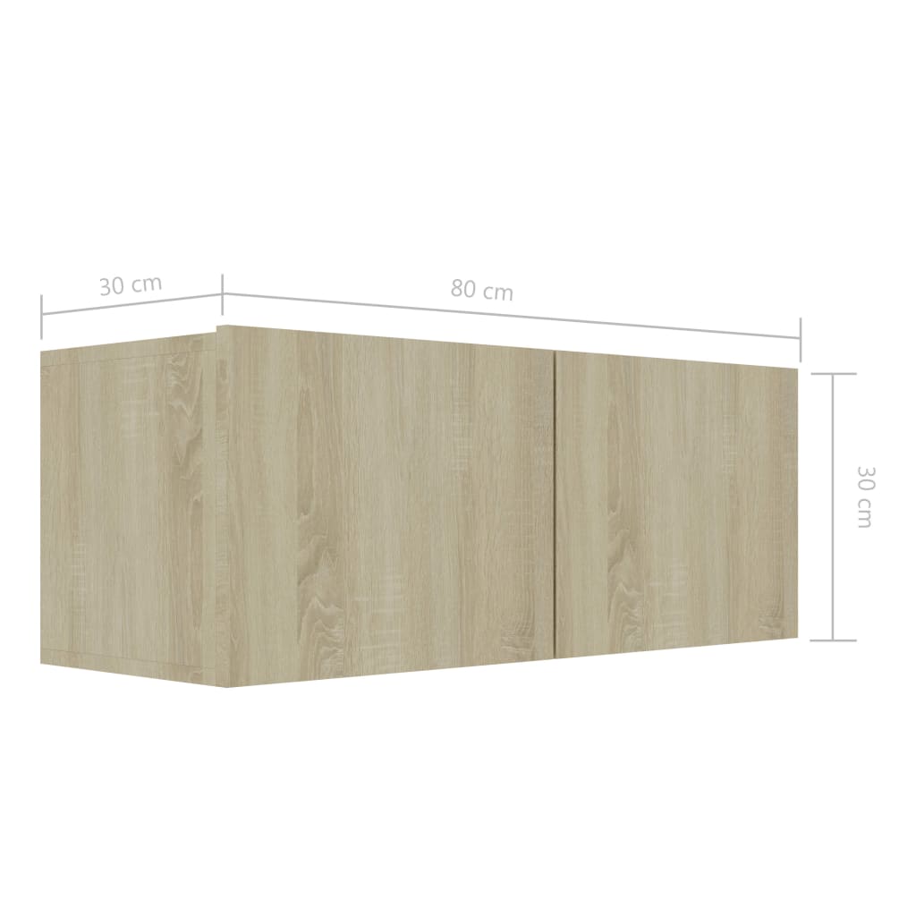 Tv-Benk Sonoma Eik 80X30X30 Cm Konstruert Tre