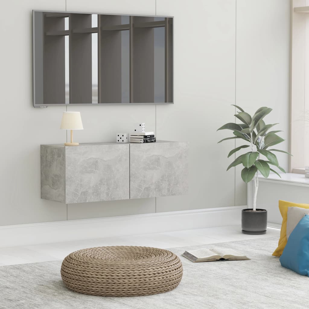 Tv-Benk Betonggrå 80X30X30 Cm Konstruert Tre