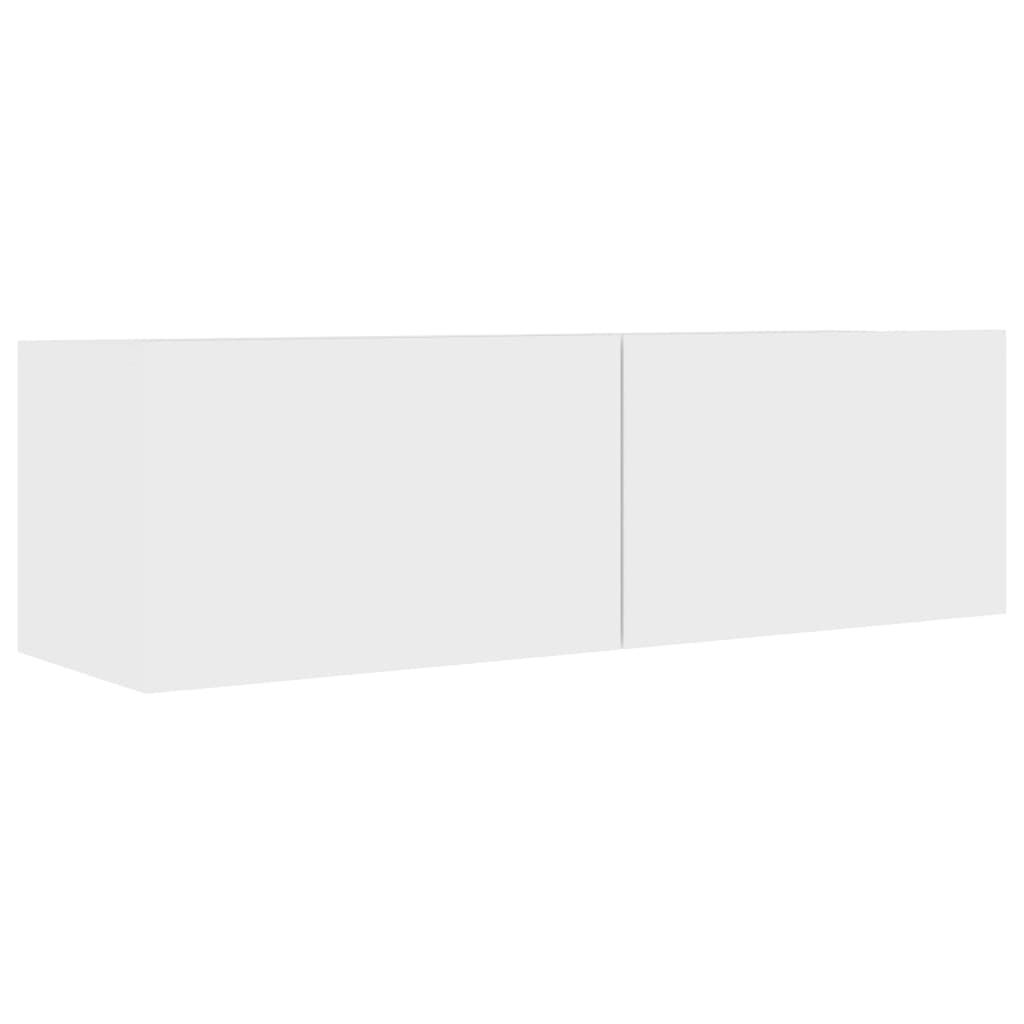 Tv-Benk Hvit 100X30X30 Cm Konstruert Tre