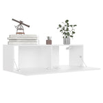 Tv-Benk Hvit 100X30X30 Cm Konstruert Tre