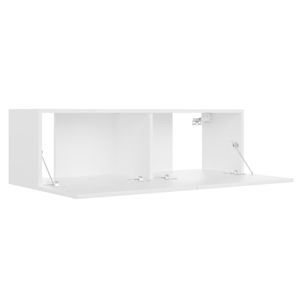Tv-Benk Hvit 100X30X30 Cm Konstruert Tre