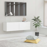 Tv-Benk Hvit 100X30X30 Cm Konstruert Tre