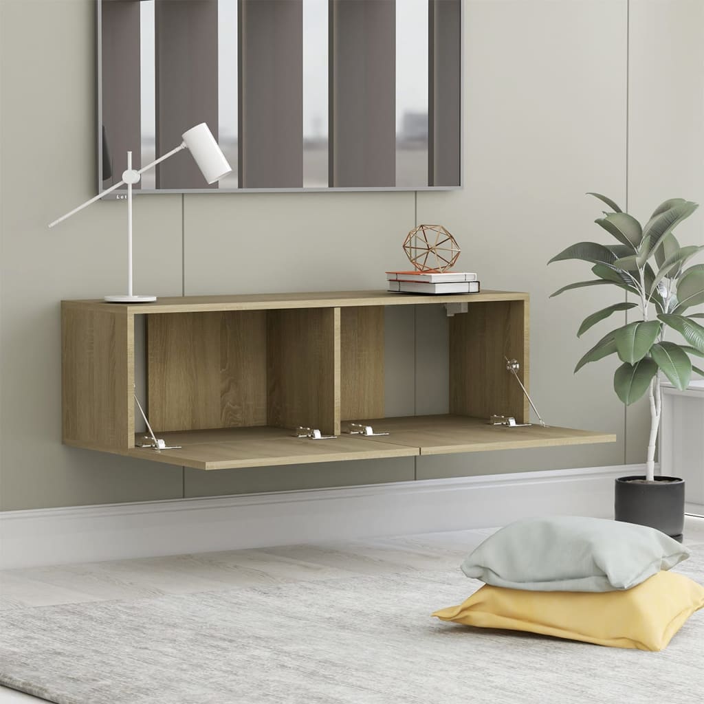 Tv-Benk Sonoma Eik 100X30X30 Cm Konstruert Tre