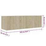 Tv-Benk Sonoma Eik 100X30X30 Cm Konstruert Tre