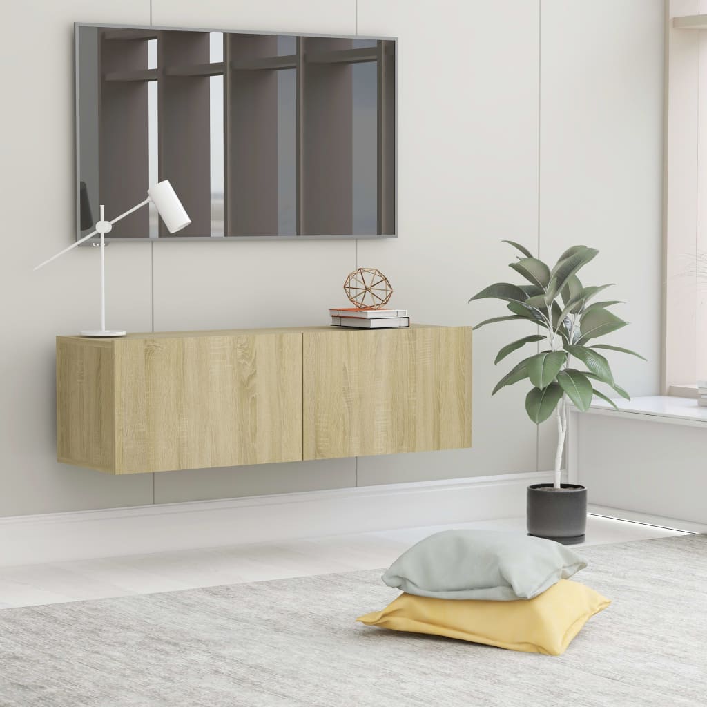 Tv-Benk Sonoma Eik 100X30X30 Cm Konstruert Tre