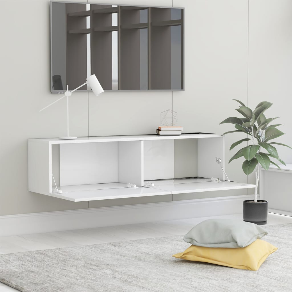 Tv-Benk Hvit 120X30X30 Cm Konstruert Tre