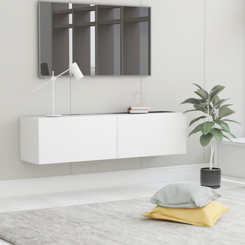Tv-Benk Hvit 120X30X30 Cm Konstruert Tre