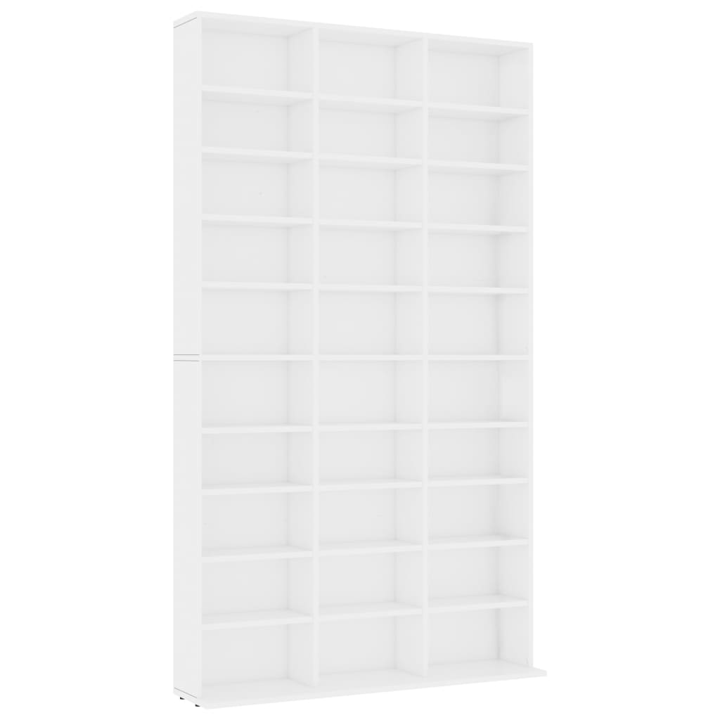 Cd-Hylle Hvit 102X16X177,5 Cm Konstruert Tre