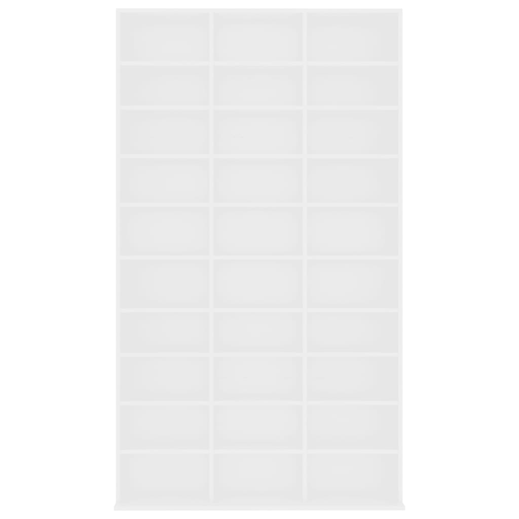 Cd-Hylle Hvit 102X16X177,5 Cm Konstruert Tre