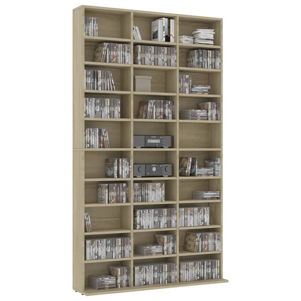 Cd-Hylle Sonoma Eik 102X16X177,5 Cm Konstruert Tre