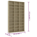 Cd-Hylle Sonoma Eik 102X16X177,5 Cm Konstruert Tre