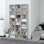 Cd-Hylle Betonggrå 102X16X177,5 Cm Konstruert Tre