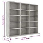 Cd-Hylle Betonggrå 100X23X89,5 Cm Konstruert Tre