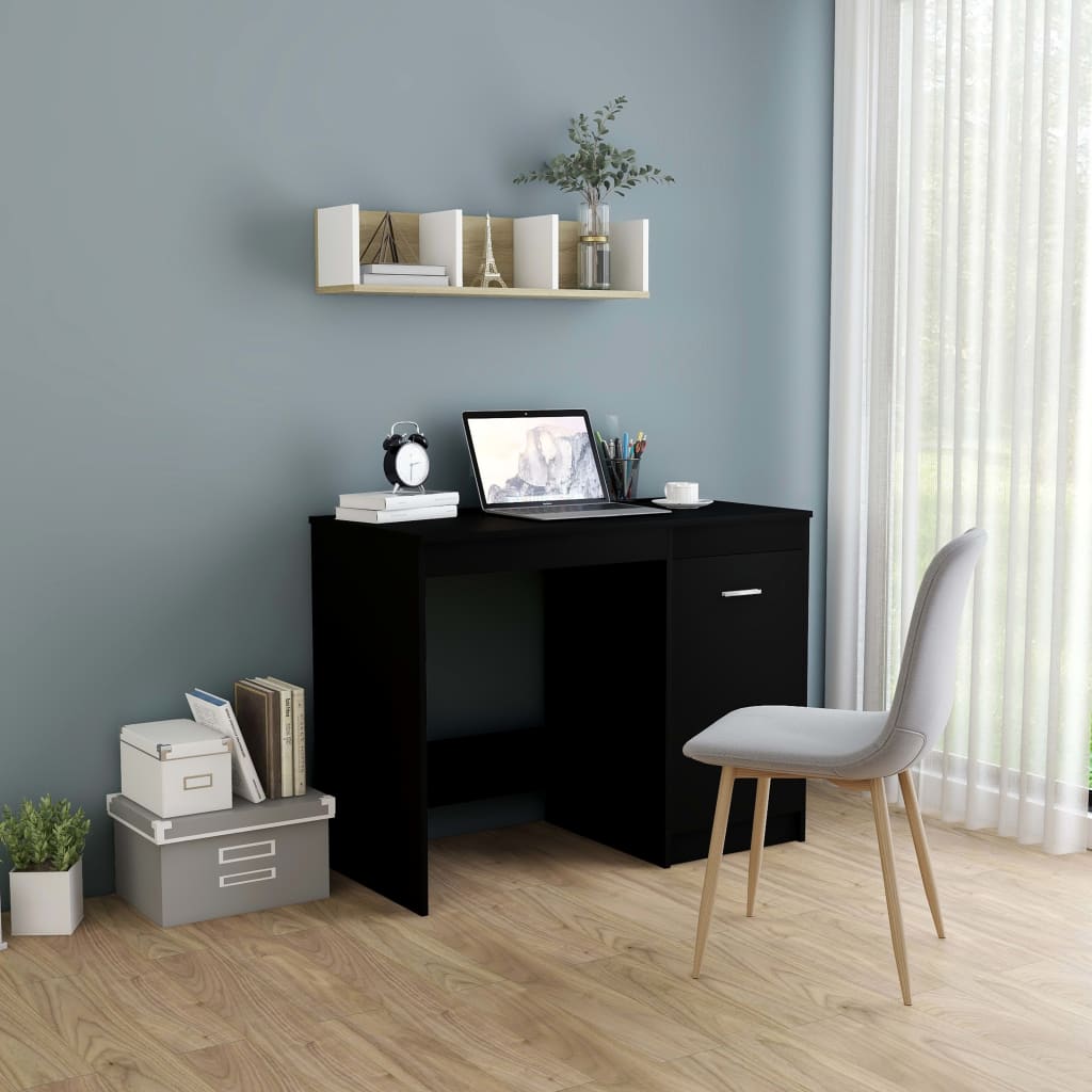 Skrivebord Svart 100X50X76 Cm Konstruert Tre