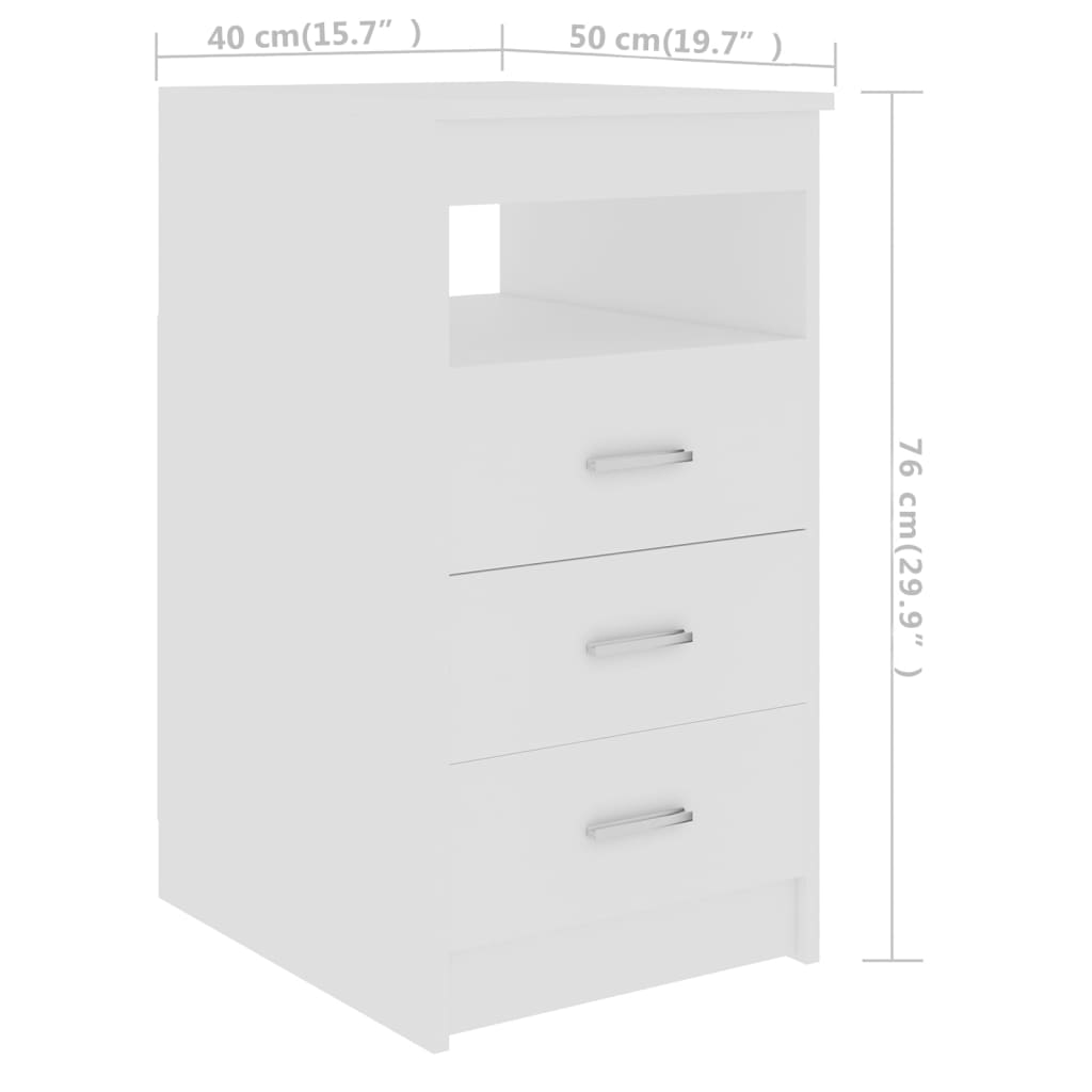 Kommode Hvit 40X50X76 Cm Konstruert Tre