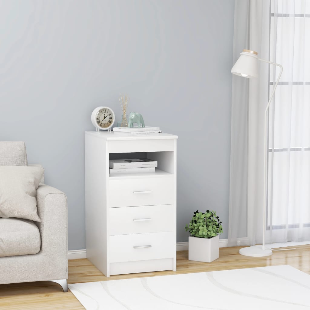 Kommode Hvit 40X50X76 Cm Konstruert Tre