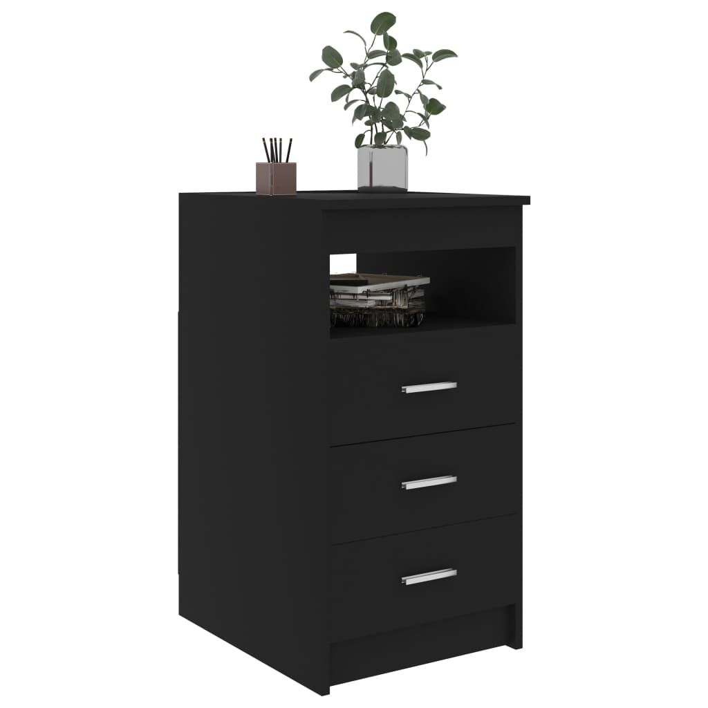 Kommode Svart 40X50X76 Cm Konstruert Tre