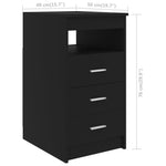 Kommode Svart 40X50X76 Cm Konstruert Tre