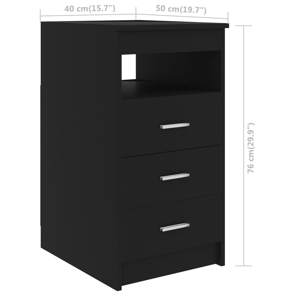 Kommode Svart 40X50X76 Cm Konstruert Tre