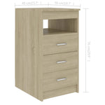 Kommode Sonoma Eik 40X50X76 Cm Konstruert Tre