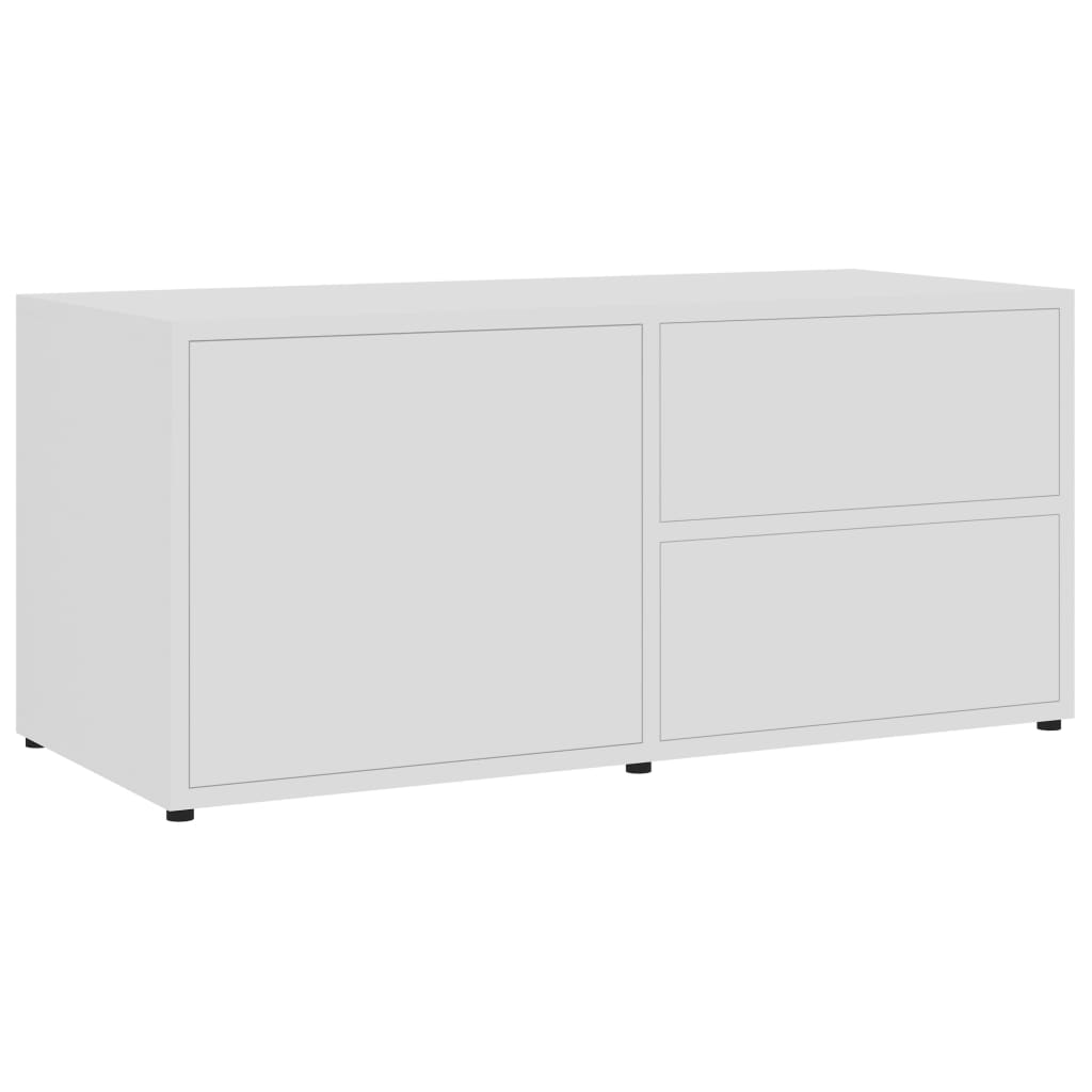 Tv-Benk Hvit 80X34X36 Cm Konstruert Tre