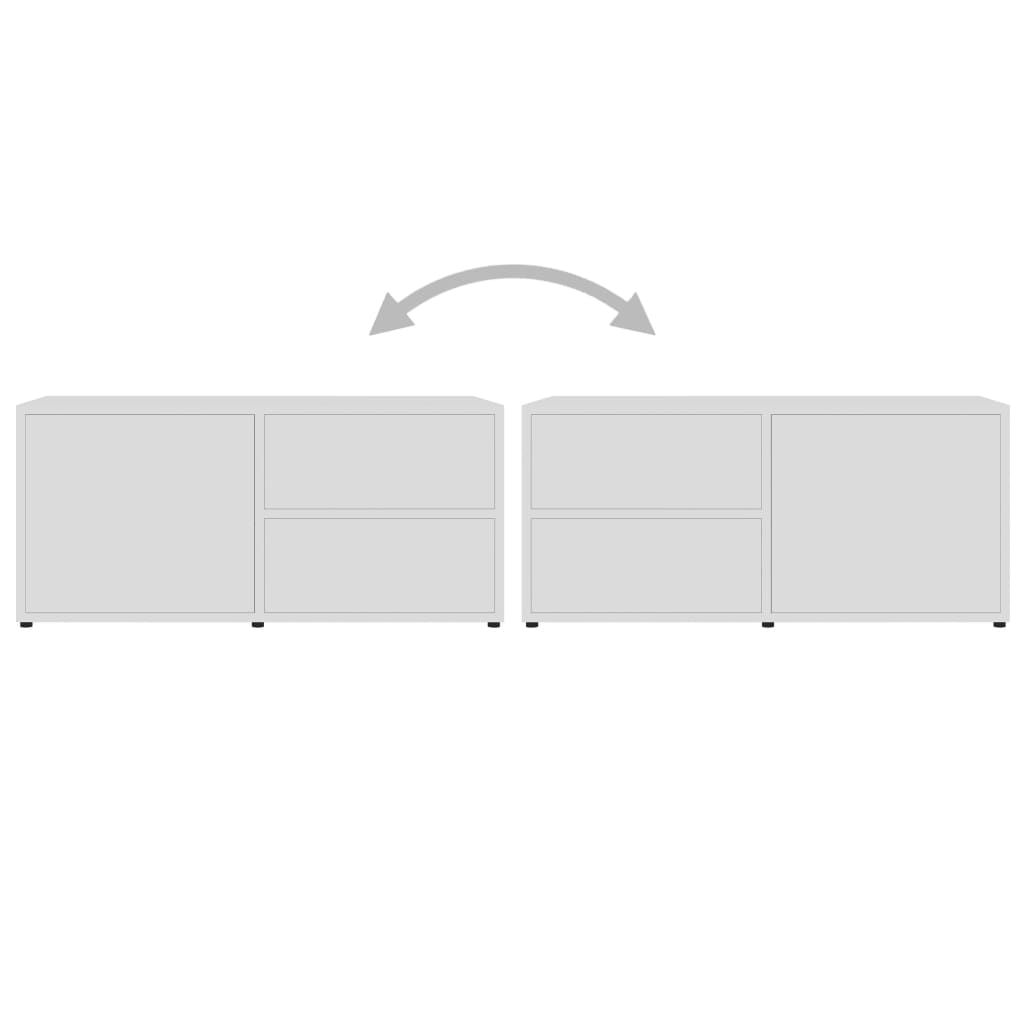 Tv-Benk Hvit 80X34X36 Cm Konstruert Tre
