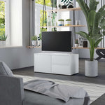 Tv-Benk Hvit 80X34X36 Cm Konstruert Tre