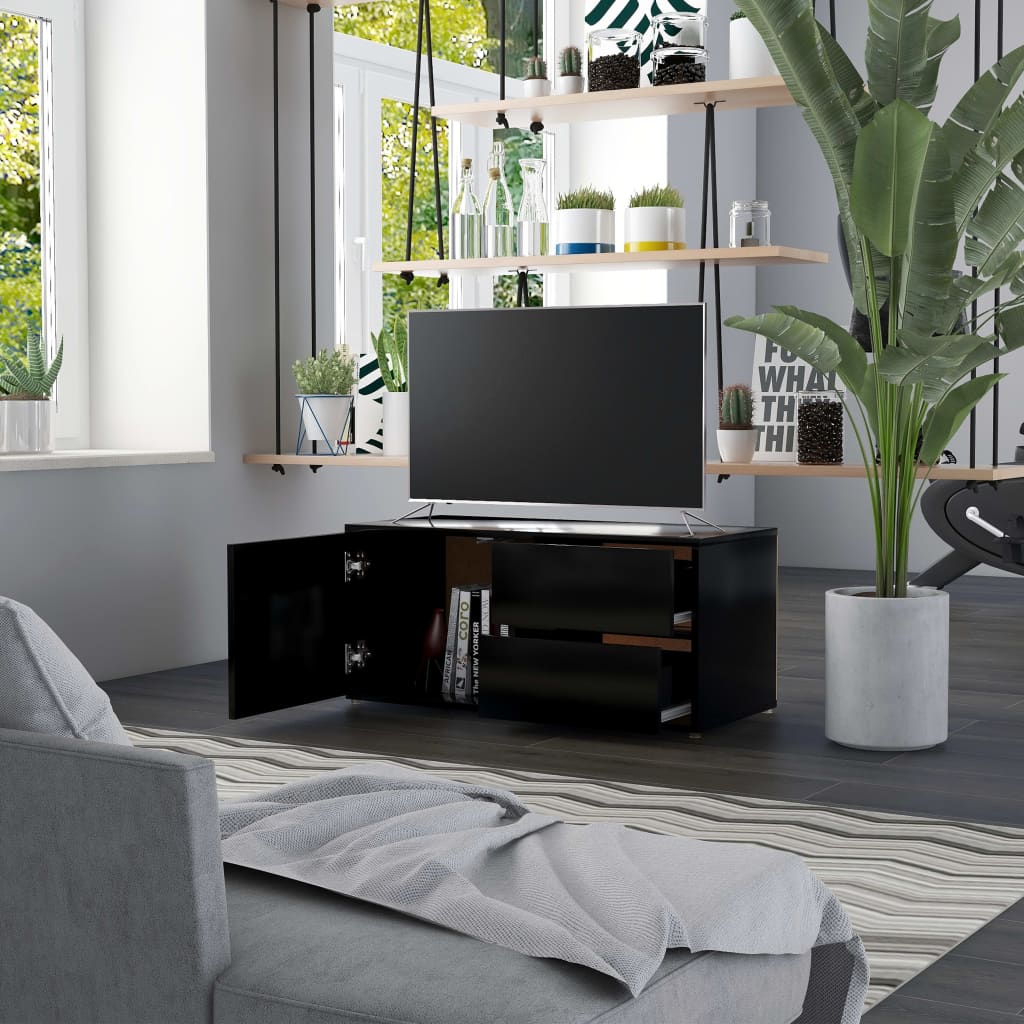 Tv-Benk Svart 80X34X36 Cm Konstruert Tre