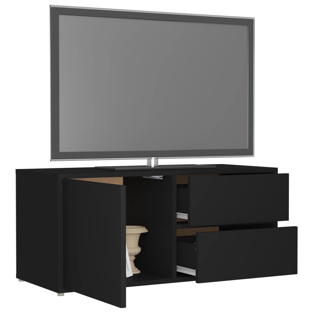 Tv-Benk Svart 80X34X36 Cm Konstruert Tre
