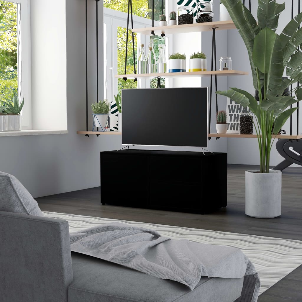 Tv-Benk Svart 80X34X36 Cm Konstruert Tre