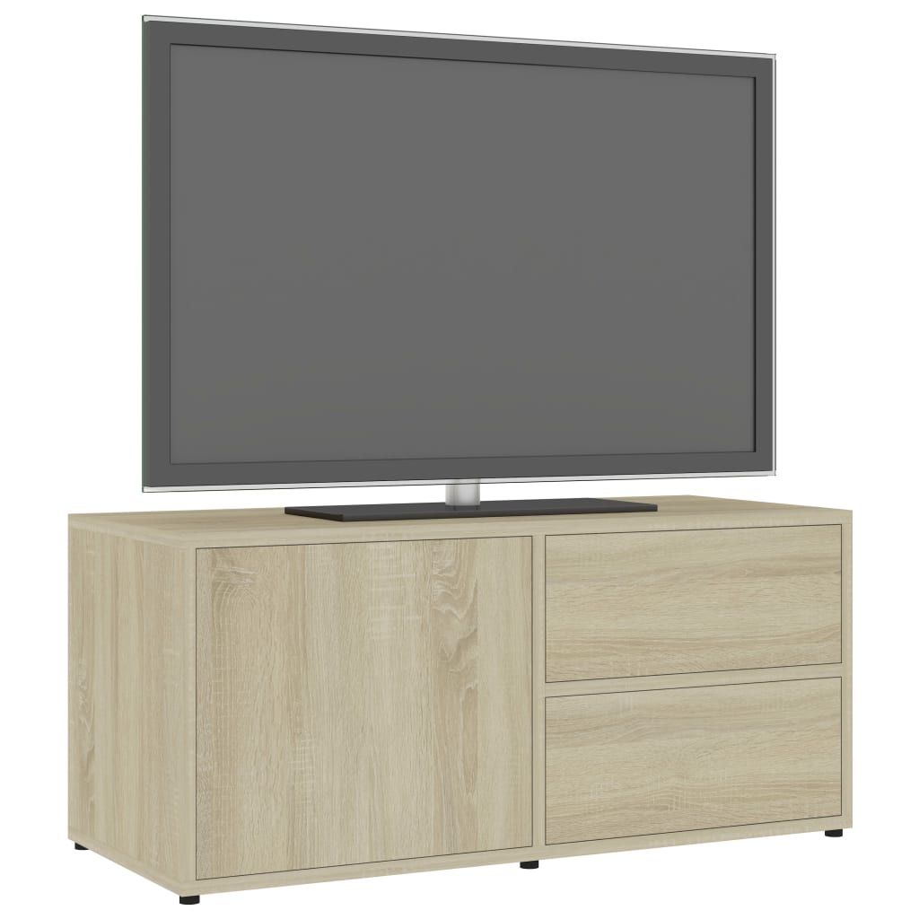 Tv-Benk Sonoma Eik 80X34X36 Cm Konstruert Tre