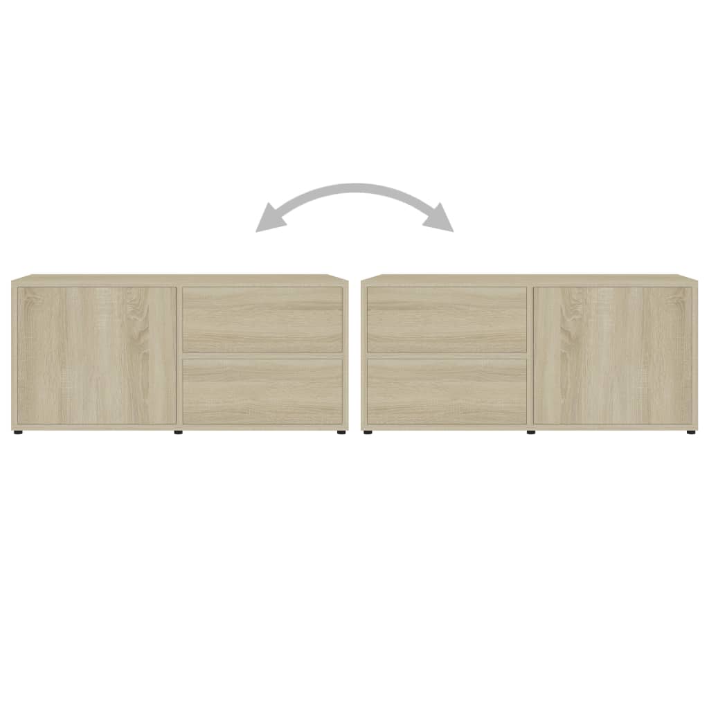 Tv-Benk Sonoma Eik 80X34X36 Cm Konstruert Tre