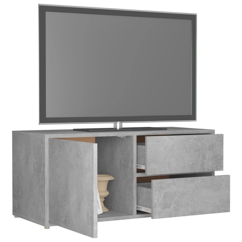 Tv-Benk Betonggrå 80X34X36 Cm Konstruert Tre