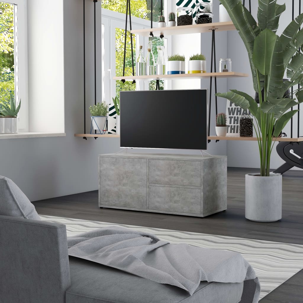 Tv-Benk Betonggrå 80X34X36 Cm Konstruert Tre