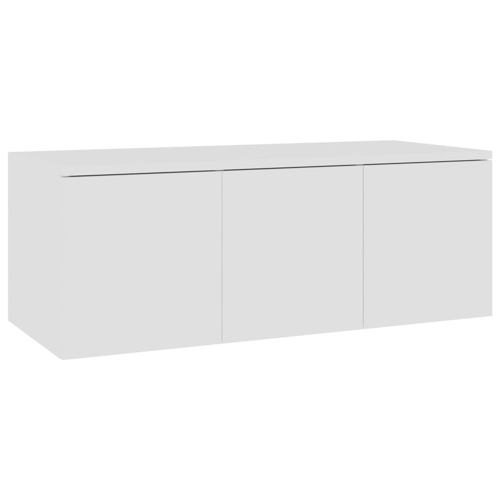 Tv-Benk Hvit 80X34X30 Cm Konstruert Tre