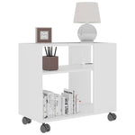 Sidebord Hvit 70X35X55 Cm Konstruert Tre