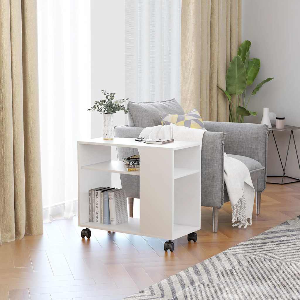 Sidebord Hvit 70X35X55 Cm Konstruert Tre